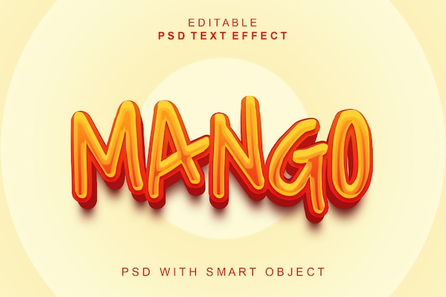 Mango-Texteffekt mit gelbem Hintergrund