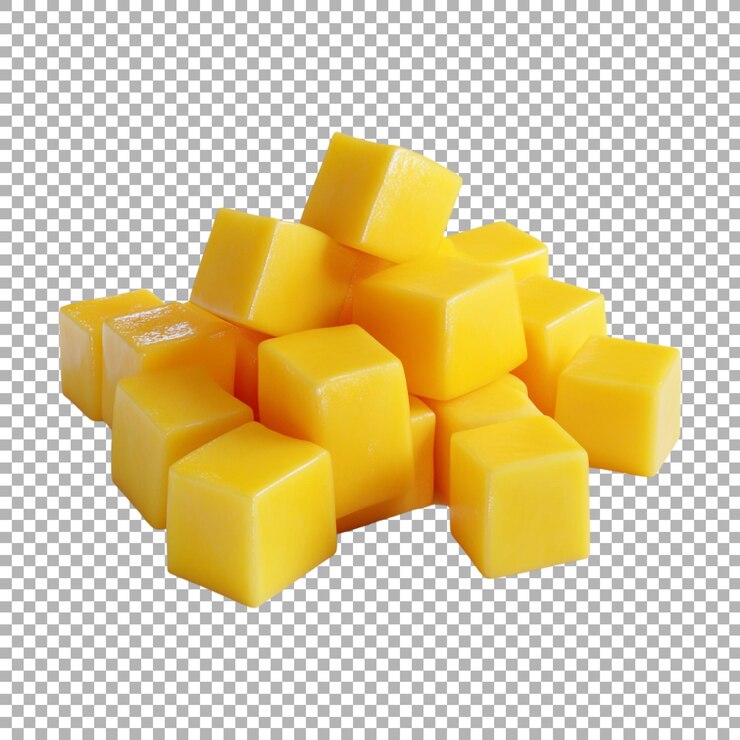 PSD mangoes png o rebanadas de cubos de calabaza en un fondo transparente generado por ai