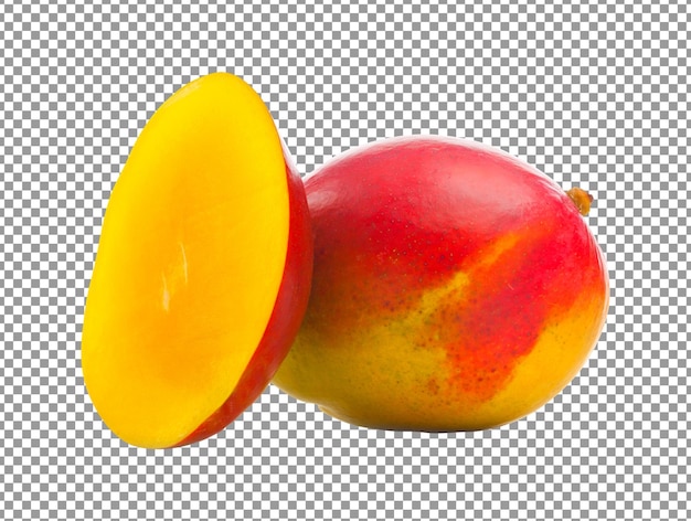 Mangue Rouge Avec Une Demi-tranche Isolée Sur Fond Transparent