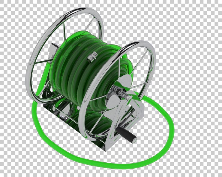 PSD manguera de jardín en la ilustración de renderizado 3d de fondo transparente