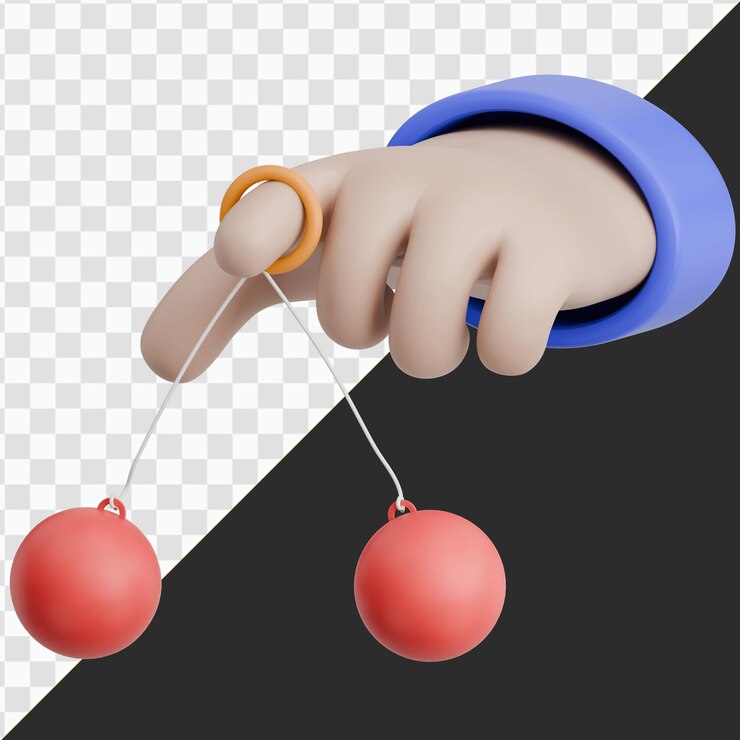 PSD mani di cartoni animati 3d che giocano con le palle