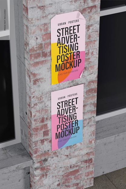 Manifesti pubblicitari di strada Mockup, prospettiva