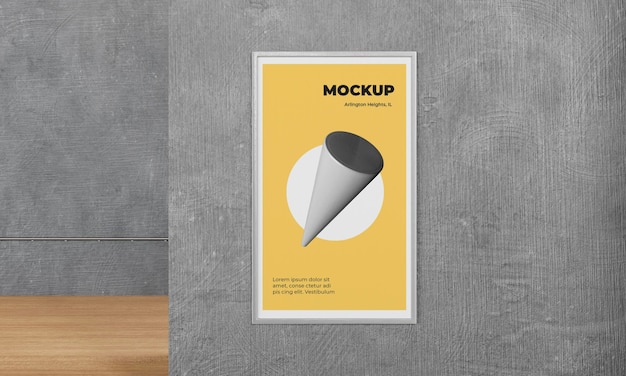 Manifesto urbano cemento grigio mock up