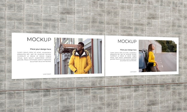 Manifesto urbano cemento grigio mock up