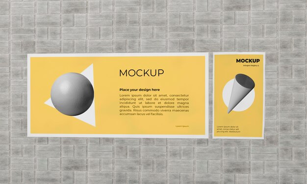 Manifesto urbano cemento grigio mock up
