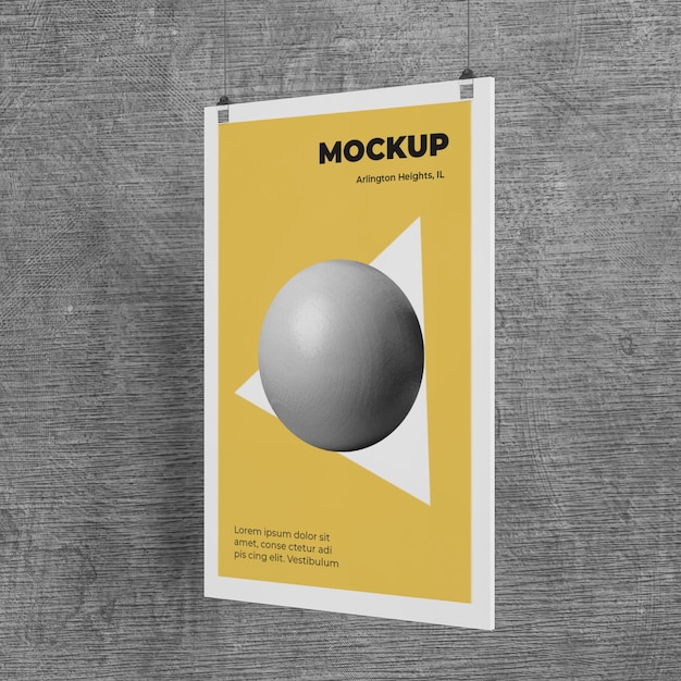 Manifesto urbano cemento grigio mock up