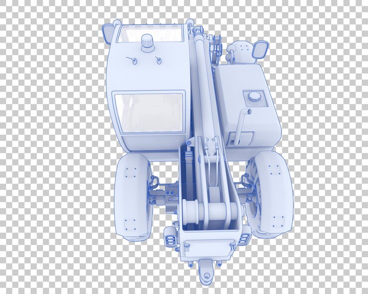 PSD manipulador telescópico sobre fondo transparente ilustración de renderizado 3d
