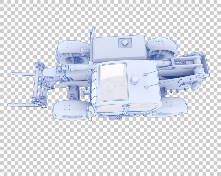 PSD manipulador telescópico sobre fondo transparente ilustración de renderizado 3d