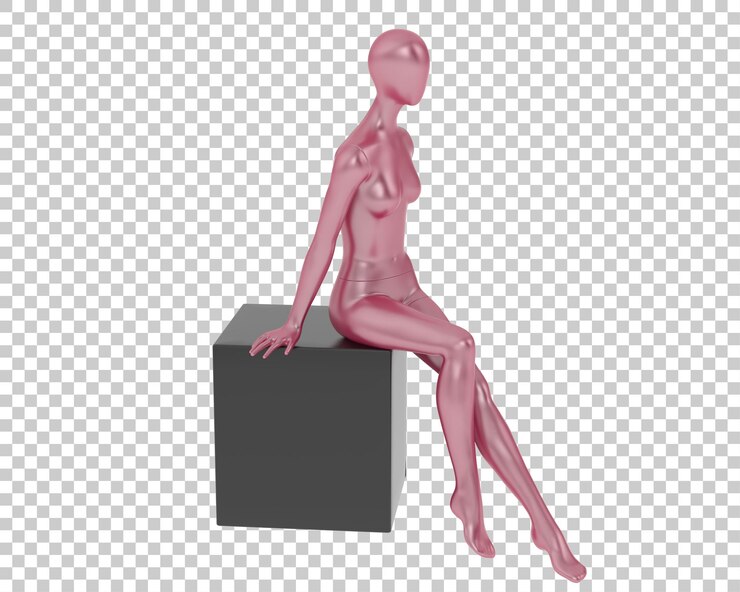 PSD maniquí aislado sobre fondo transparente ilustración de renderizado 3d
