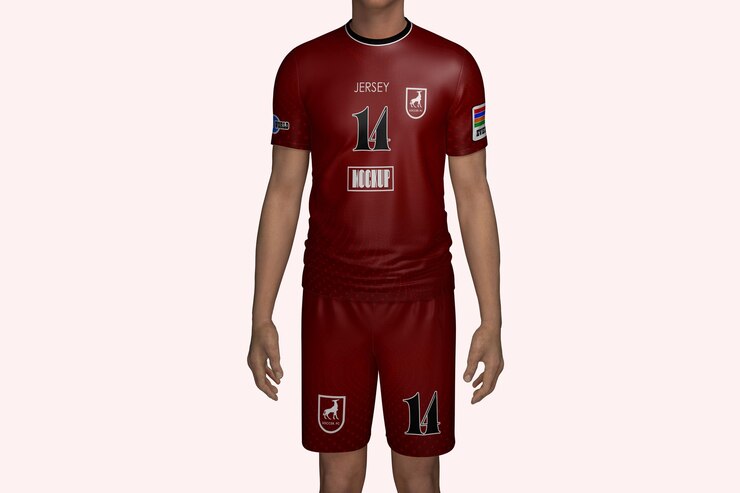 PSD un maniquí con una camiseta roja