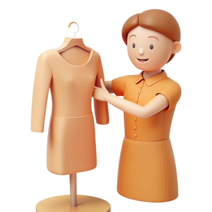 PSD un maniquí con un vestido y un maniquí a su lado