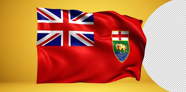 PSD manitoba acenando a bandeira realista isolado em png transparente