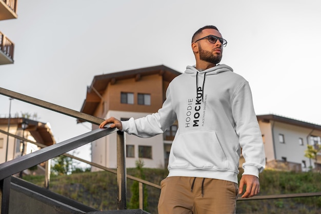 PSD mann, der ein hoodie-modell trägt