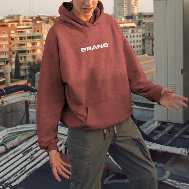 Mann im Hoodie-Stil Mockup