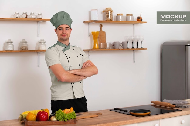 Mann mit Chefjacke-Mockup
