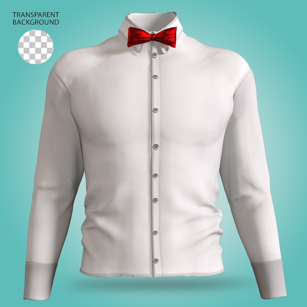 PSD mann shirt kleid bowtie mode isoliert 3d-rendered illustration