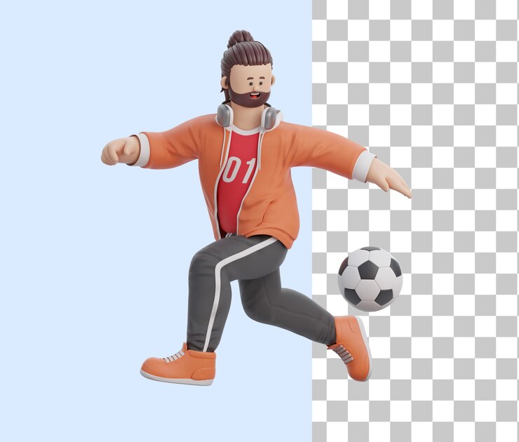 Mann spielt Fußball