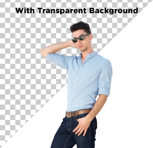 Un mannequin élégant posant en PNG isolé sur un fond transparent