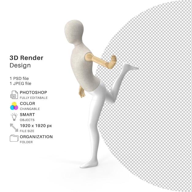 Mannequin Enfant Flexible Et Réaliste, Pose D'équilibrage, Modélisation 3d, Fichier Psd