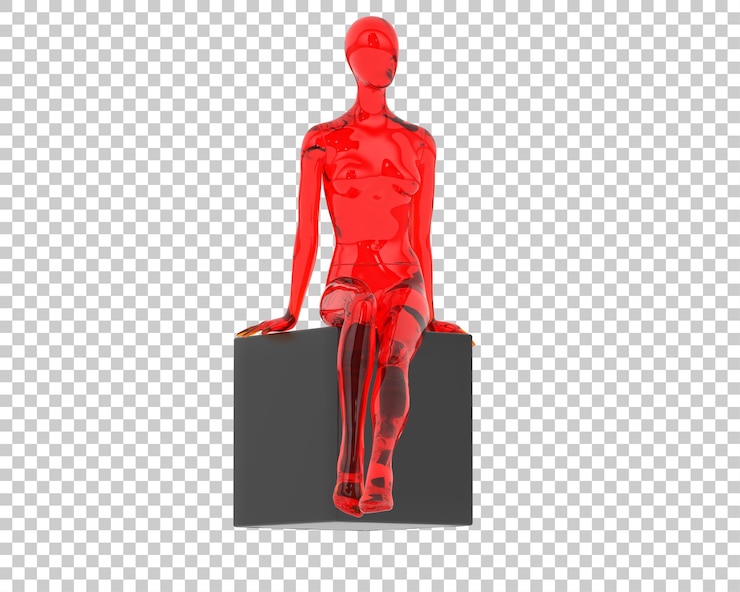 PSD mannequin isolated on transparent background 3d rendering illustration