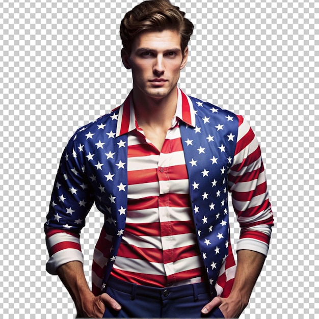 PSD un mannequin portant des vêtements à thème patriotique
