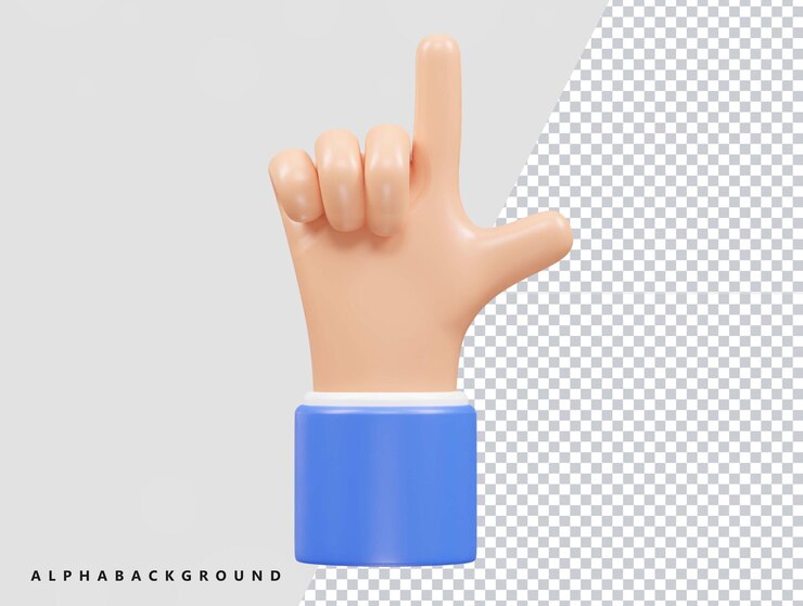 PSD mano 3d vector icono ilustración renderizado elemento transparente