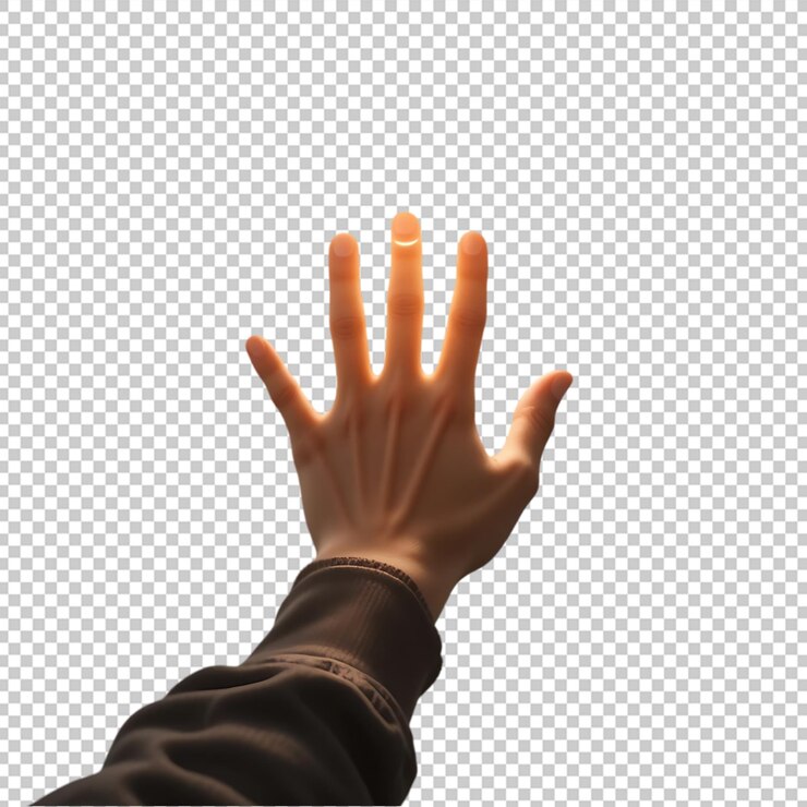 PSD la mano abierta se extiende
