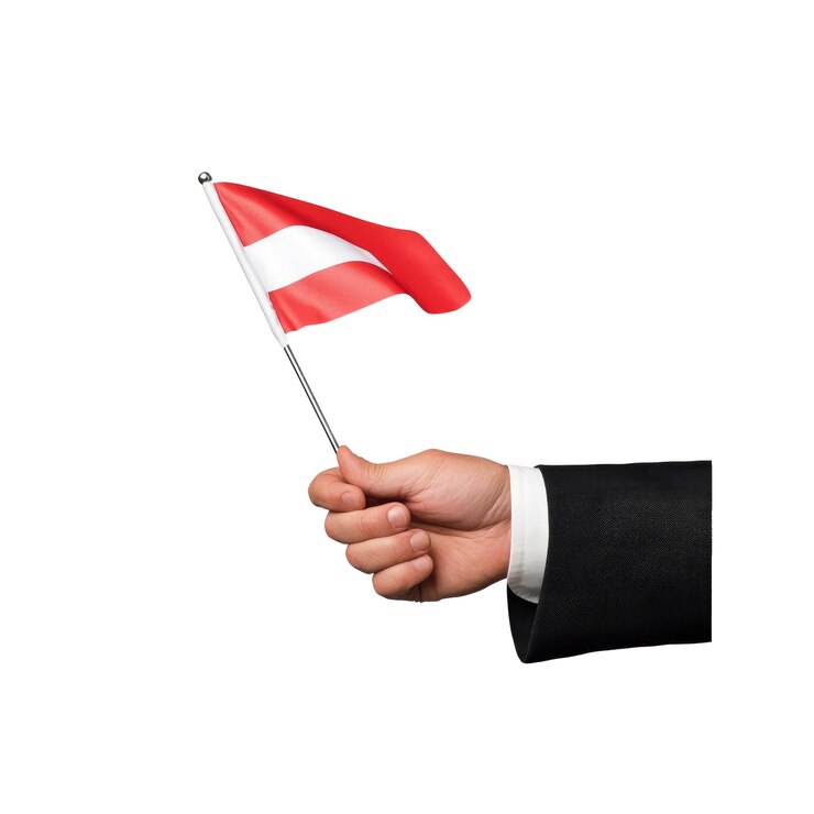 PSD la mano con la bandera de austria