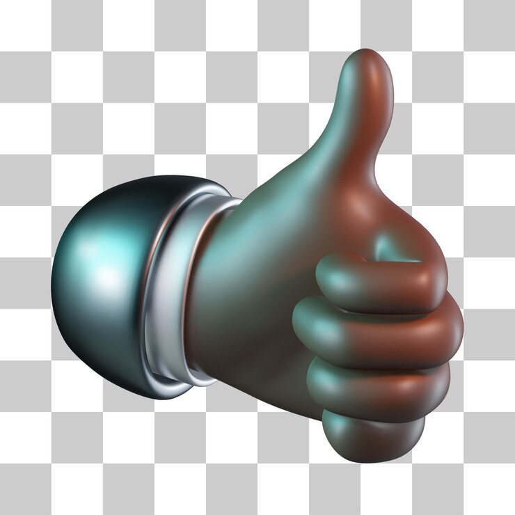 PSD mano como icono 3d de piel oscura