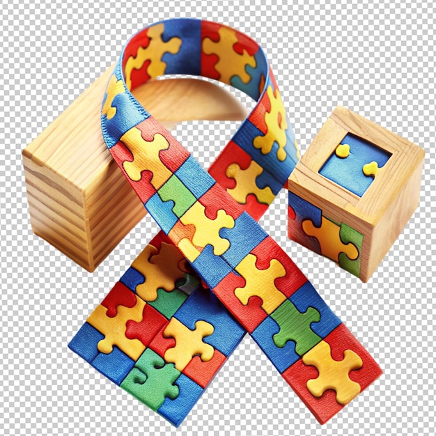 Mano de concienciación sobre el autismo con ilustración de rompecabezas