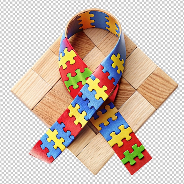 Mano de concienciación sobre el autismo con ilustración de rompecabezas