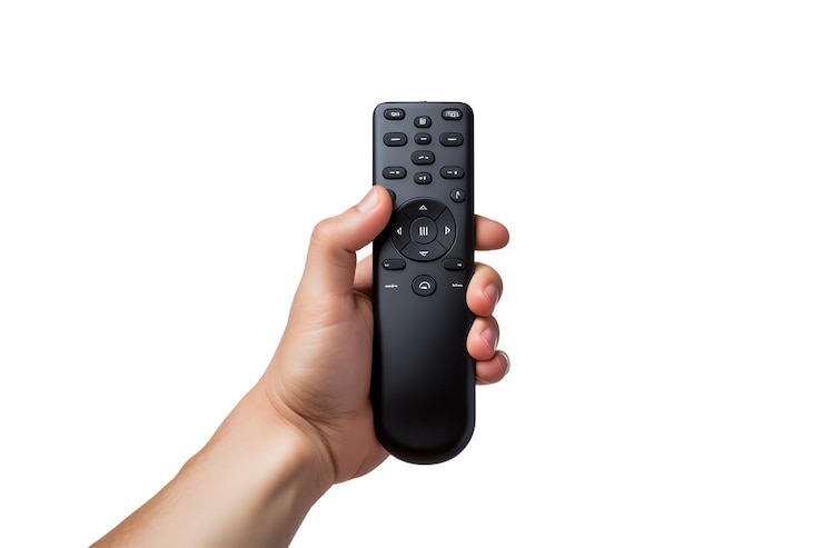 PSD una mano con un control remoto