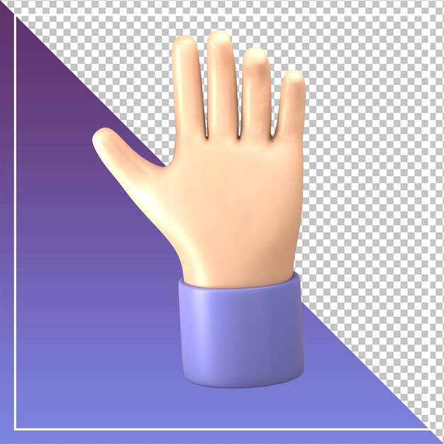 Mano di rendering 3D che fa ciao