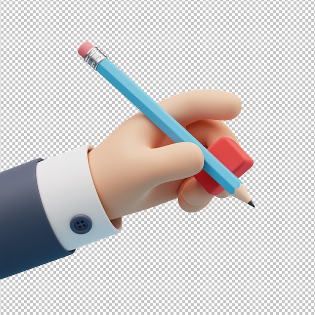 Mano de dibujos animados con un lápiz