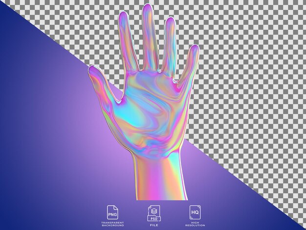 una mano con un efecto holográfico