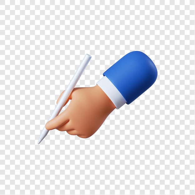 Mano de empresario de dibujos animados con lápiz