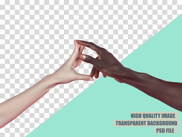 PSD una mano extendiéndose a la parte superior de una imagen de la mano de una persona