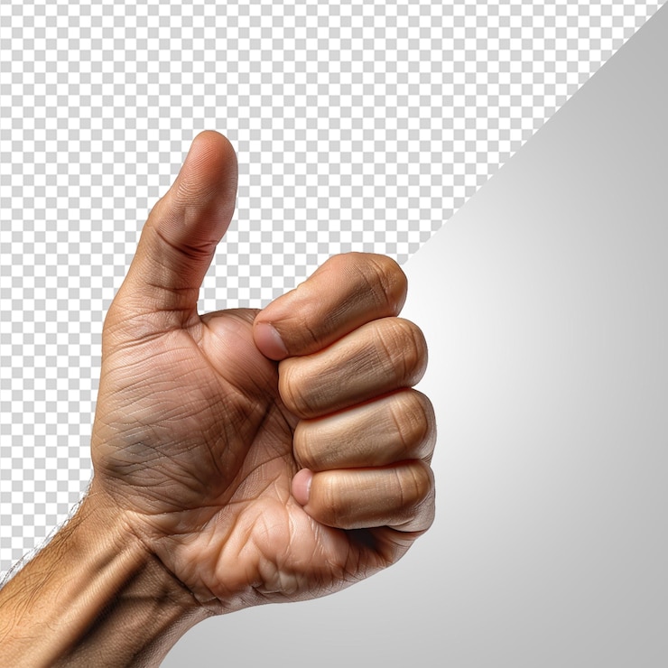 PSD mano haciendo una señal de ok con el pulgar y el dedo índice png