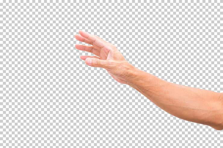 PSD mano de hombre aislado