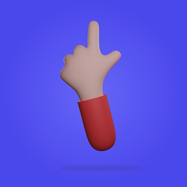 Mano de hombre de negocios 3d de dibujos animados con el dedo apuntando PSD gratuito
