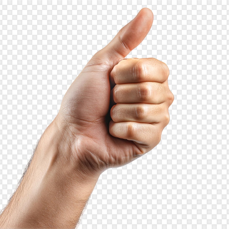 PSD una mano con el pulgar hacia arriba indicando aprobación y positividad