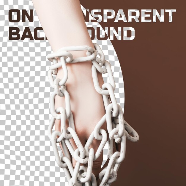 La mano con una pulsera encadenada