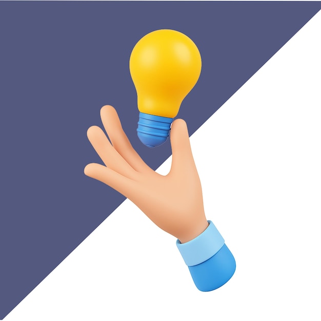 La mano que sostiene una bombilla que representa una idea