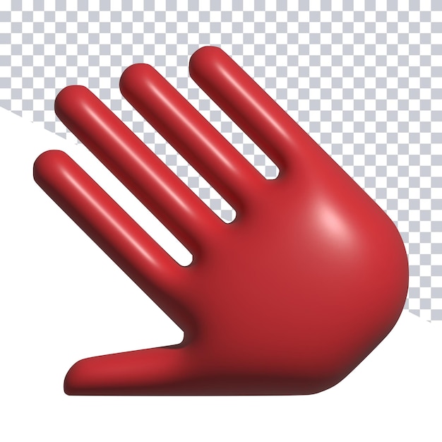 Una mano roja con un fondo blanco y un fondo blanco.