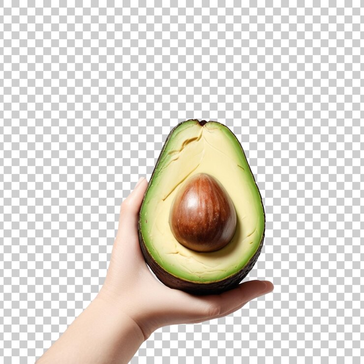 PSD una mano sosteniendo un aguacate con una cáscara amarilla
