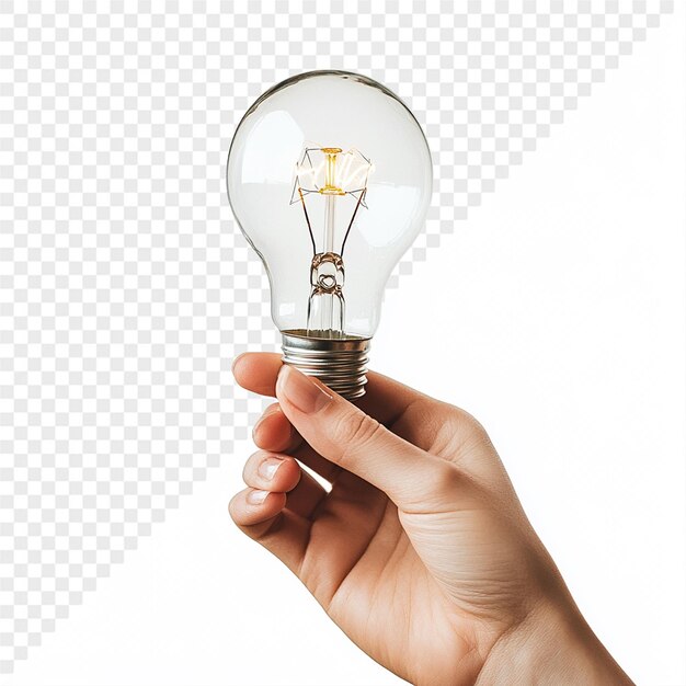 una mano sosteniendo una bombilla que dice "luz"