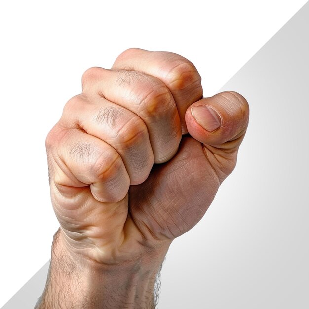 Mano sosteniendo un objeto invisible aislado en un fondo transparente