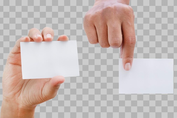 PSD mano sosteniendo papel en blanco