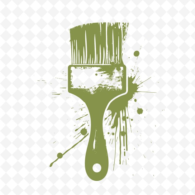 Una mano está sosteniendo un pincel de pintura con un pintil de pintura verde
