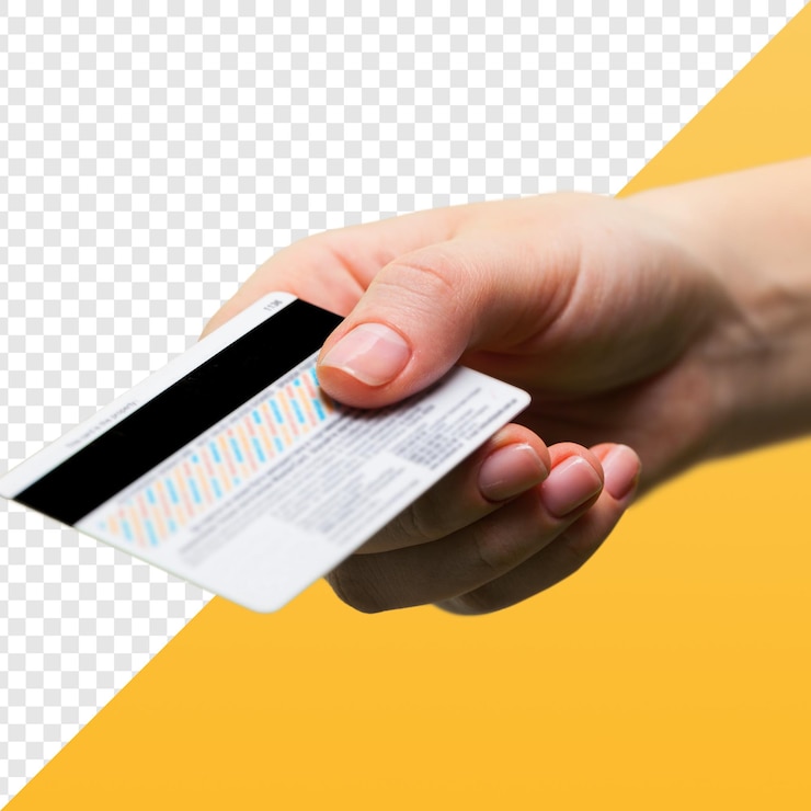 PSD mano sosteniendo una tarjeta de crédito
